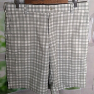 Nike Golf Dri-Fit Men's Golf Shorts Size 34 Grey & White Checkered Short‎ Pants